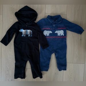 Pair of Baby Bear-Themed Sleepers/Playsuits (Size 12-18m)